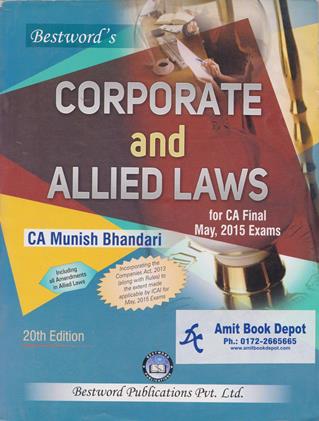 Corporate and Allied Laws for CA Final 20th Edition (NEW)