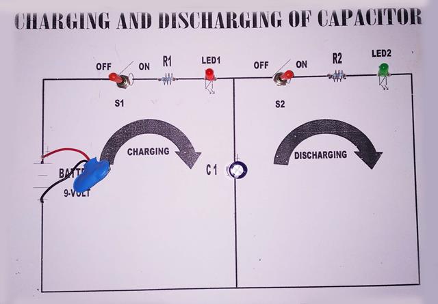 Charging and Discharging of Capacitor Working Model with Printed Report