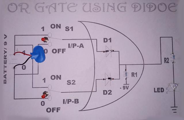 OR GATE Diode Method Working Model with Printed Report