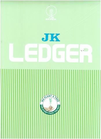 JK Ledger 70 GSM Legal Size Green Paper (215 mm x 345 mm) Pack of 500 Sheets
