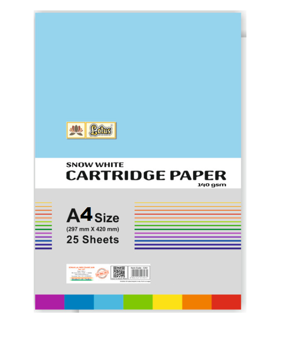Lotus Snow White Cartridge Paper 25 Sheets (A4 Size)